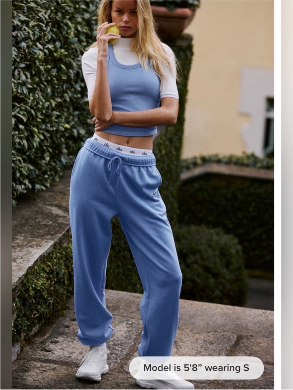 Alo Accolade Sweatpant Crystal Clear Blue Small NWT